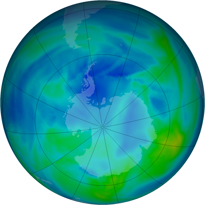 Antarctic ozone map for 20 April 2007